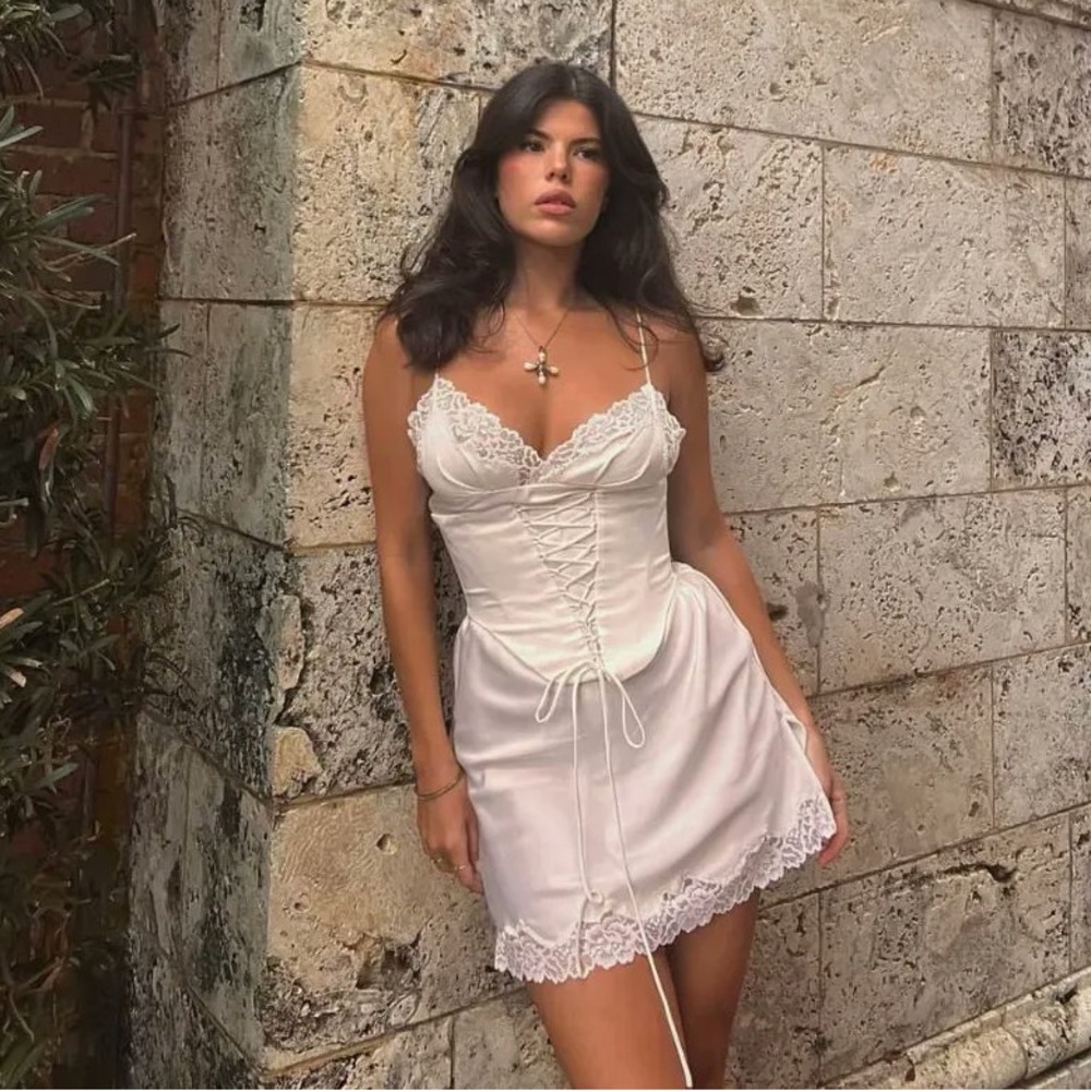 House of CB ‘Soraya’ Ivory Slip Dress NWT